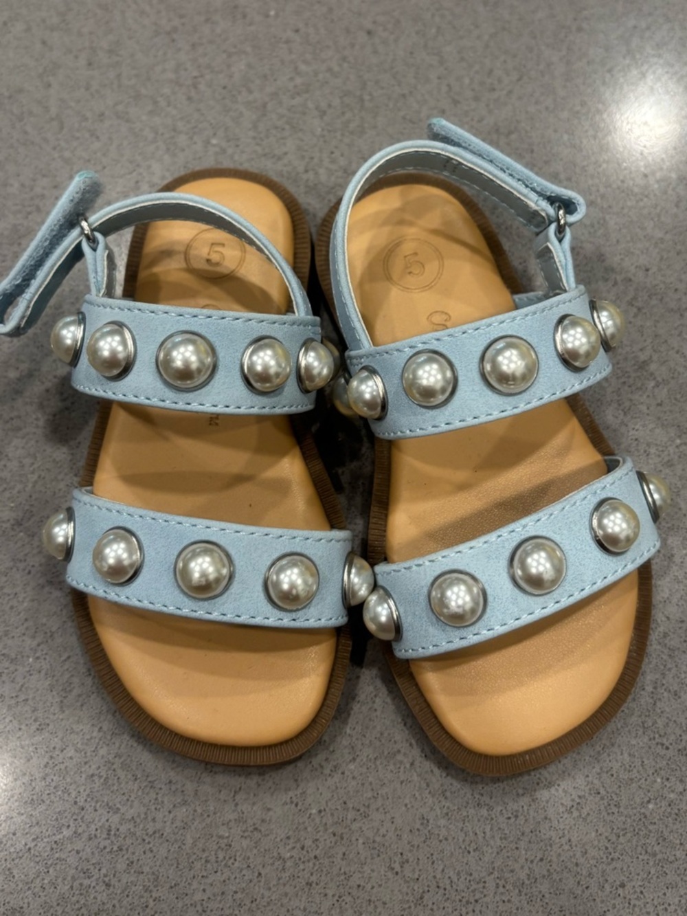 Cat & Jack Toddler Light Blue Pearl Strap Sandals